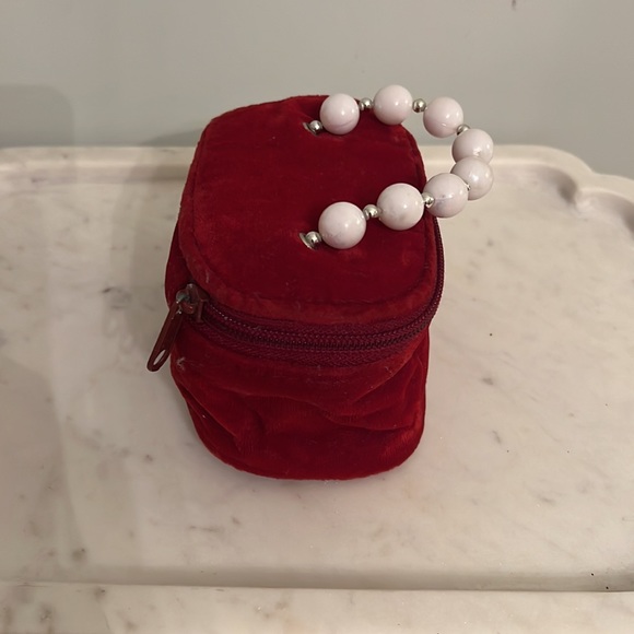 Vintage Burgundy Mini Girl Hand Bag - Picture 5 of 10